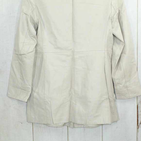 VERA PELLE Tan Leather Down Button with Collar Jacket Italy Made Size 46 - Picture 7 of 10